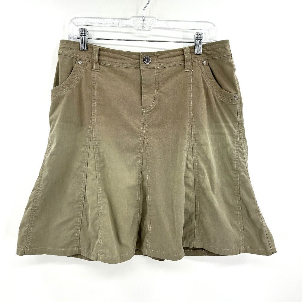 KUHL *Flawed* Women's Khaki A-Line Outdoor Utility Skirt Size 10